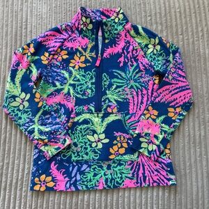 Lilly Pulitzer Girls Little Skipper Popover Indigo All A Glow XL 12-14
